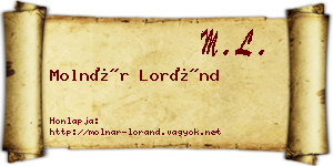 Molnár Loránd névjegykártya